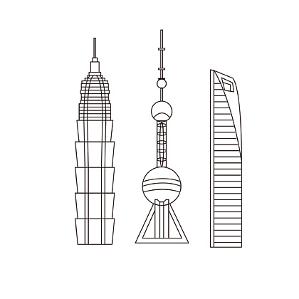 上海建筑线稿地标 i