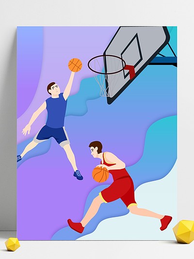 篮球比赛加油海报手绘图片