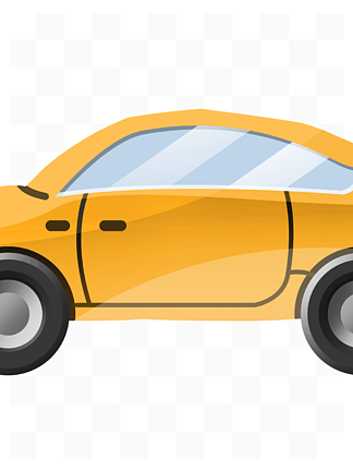 黄色汽车的侧面插画