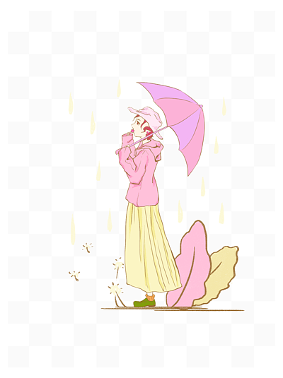 打伞的女孩下雨 i