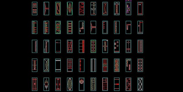 cad門立面圖模型