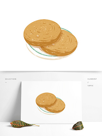烧饼简笔画彩色图片