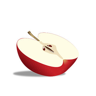 苹果切面水果手绘卡通