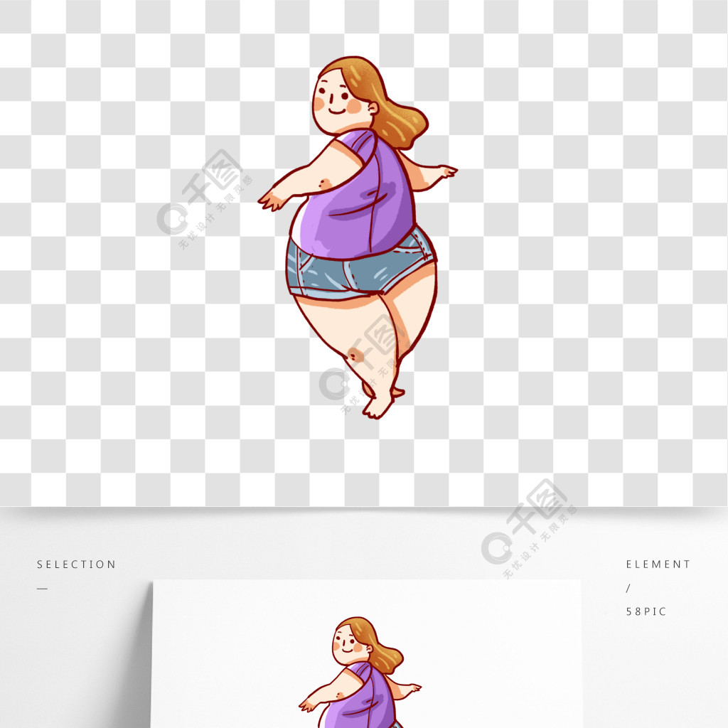 卡通胖女孩图片-图行天下素材网