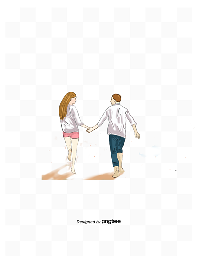 情侣牵手奔跑背景图图片