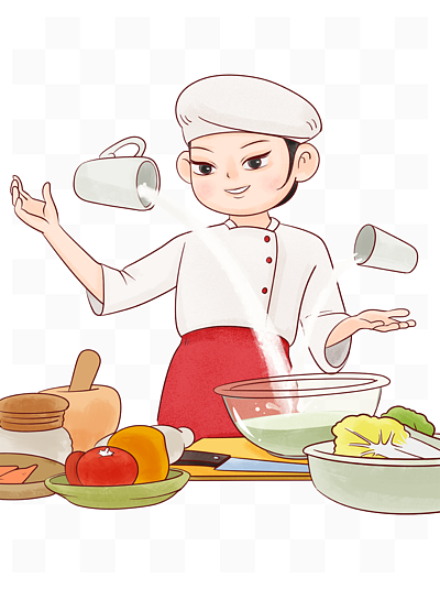 卡通人物厨师做饭素材图1132841做饭简约人物装饰背景4411用比萨饼