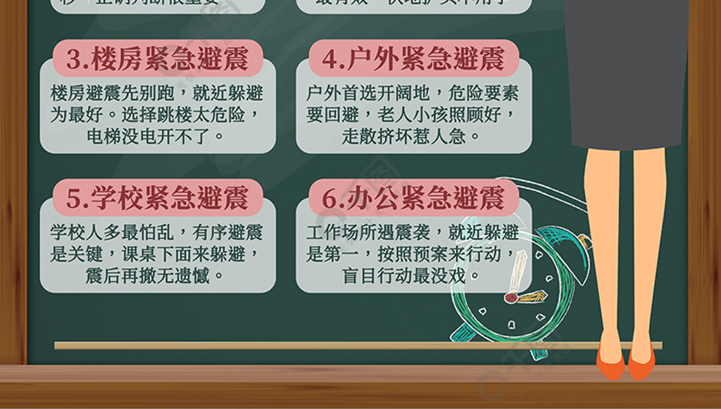 自然災害地震自救救災小常識科普公益海報