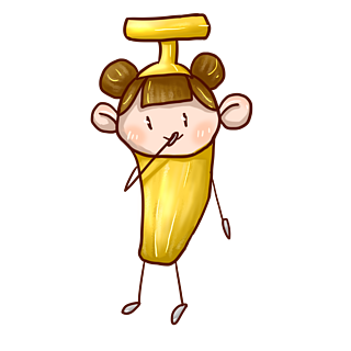 手绘卡通可爱水果拟人捂嘴的香蕉小人可商用