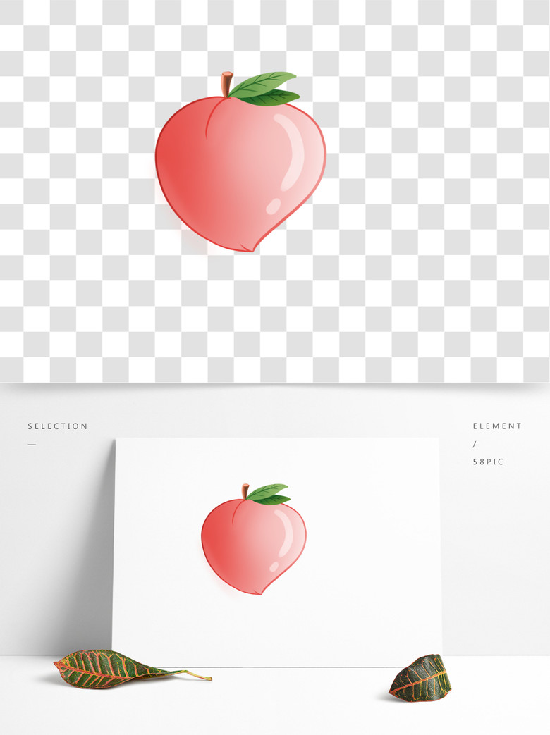 手绘夏季水果桃子模板免费下载_psd格式