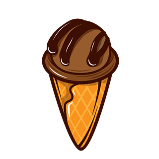 卡通可爱矢量食物甜品圆筒冰淇淋