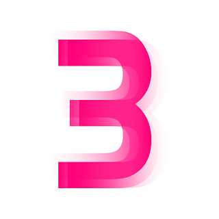 粉色数字3艺术字设计元素