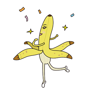 香蕉拟人水果可爱卡通跳舞