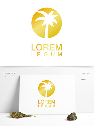 椰子树logo设计矢量图免费下载