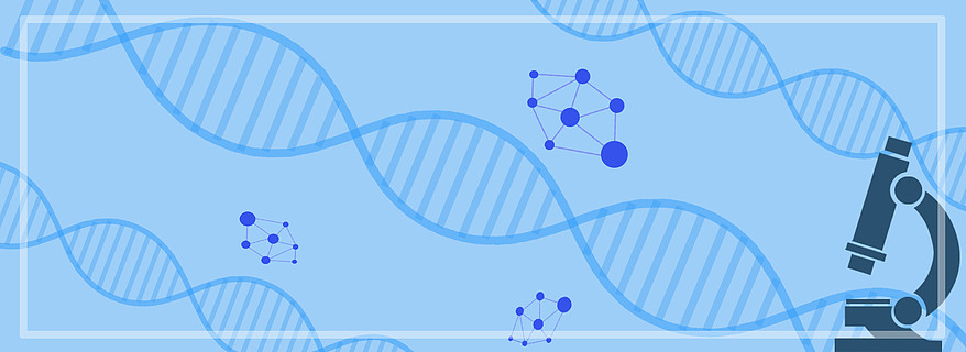 蓝色系显微镜dna医疗背景素材gif卡通显微镜装饰插画检验医学显微研究