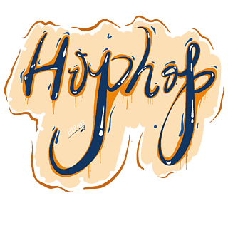 hiphop橙蓝色手绘涂鸦风原创艺术字