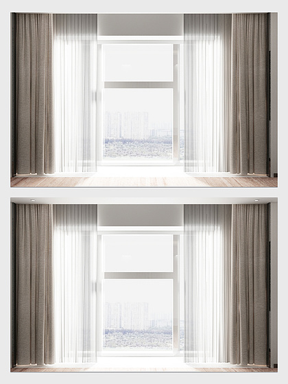 落地窗窗帘3d模型