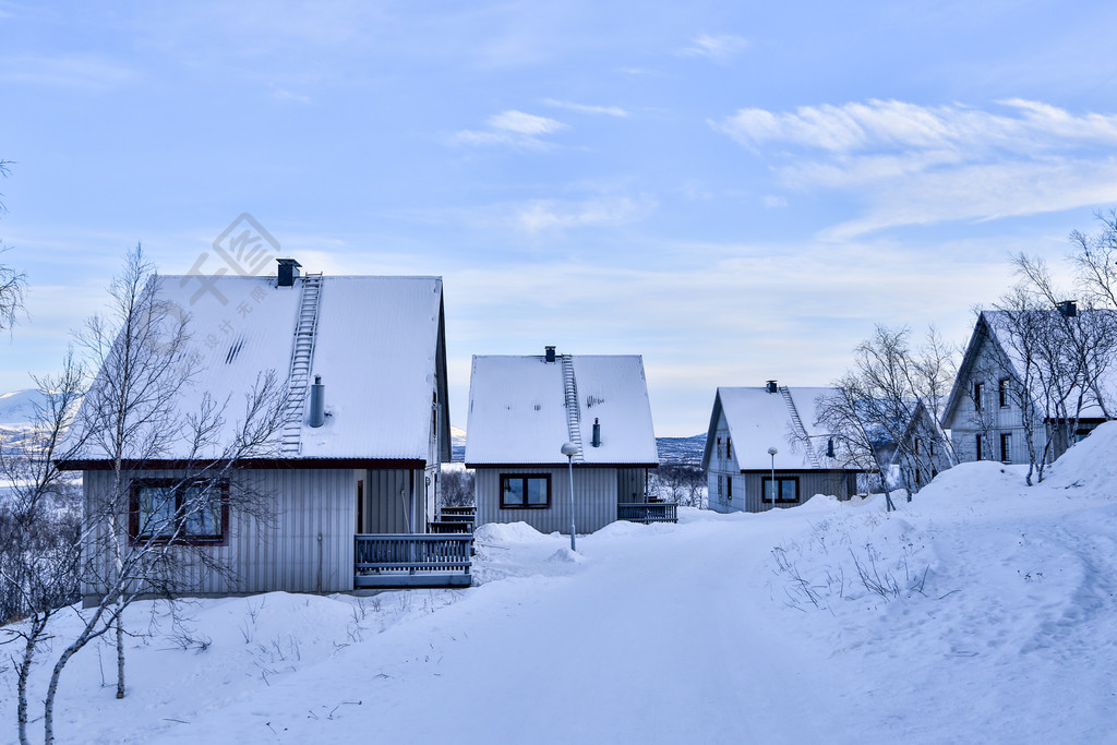 挪威雪中小屋風光