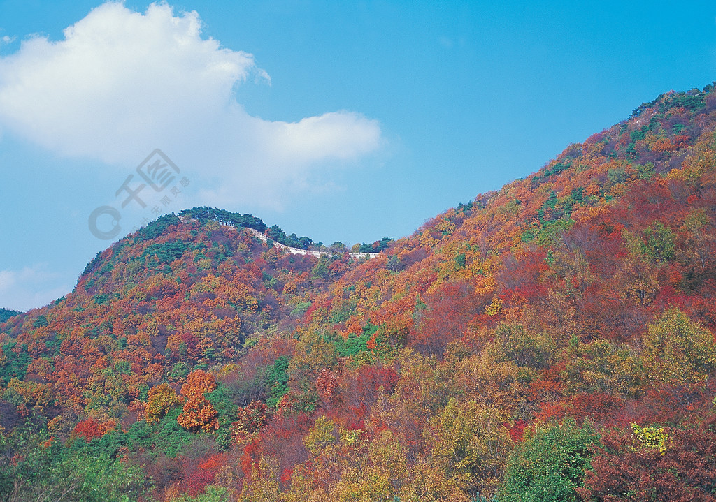 自然戶外野生山水風景環境天空高山樹木雲彩沒有人寧靜的景色自然之美