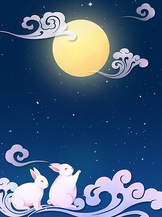 【星空月亮兔子】图片免费下载