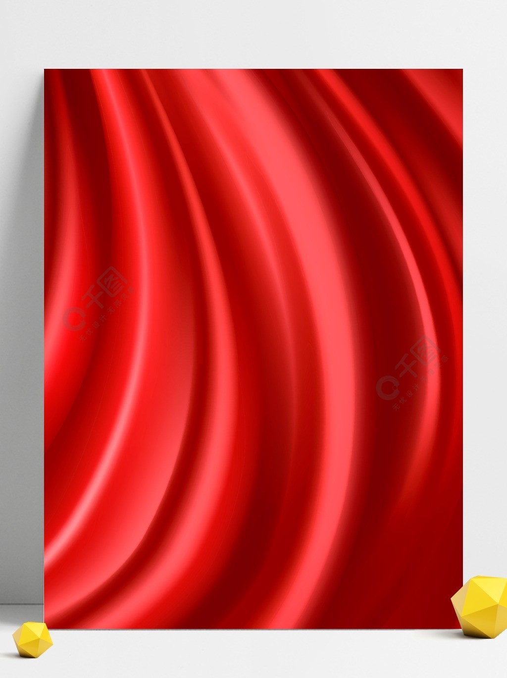 红色质感绸缎丝绸广告海报背景图