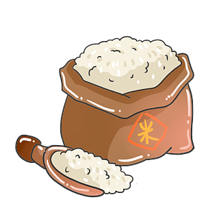 原创可爱卡通谷物大米粮食手绘元素