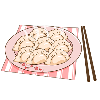 过年饺子漫画图片