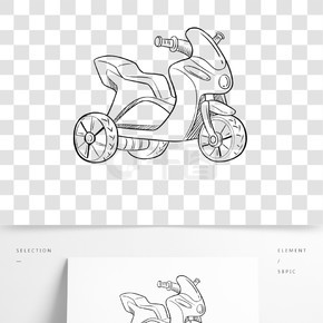 三轮摩托车简笔画图片