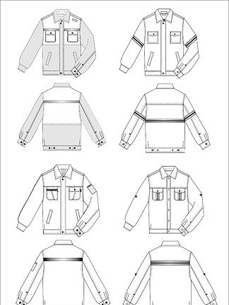 服装设计工作服效果 i>图/i i>款/i i>式/i i>图/i i>cdr/i>