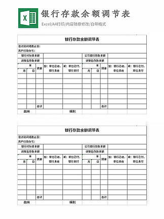 銀行存款餘額調節表