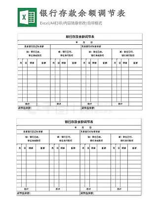 科目余额调节表模板图片