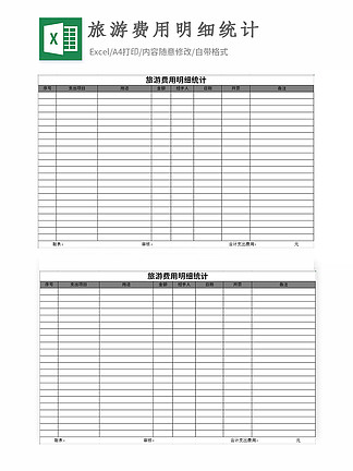 【旅游费用Excel表格】图片免费下载_旅游费用