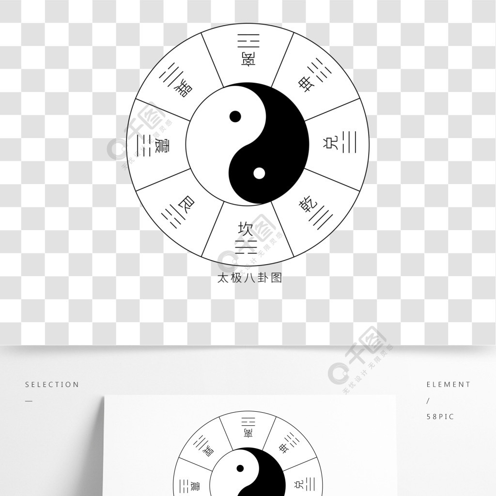 太极八卦图矢量素材
