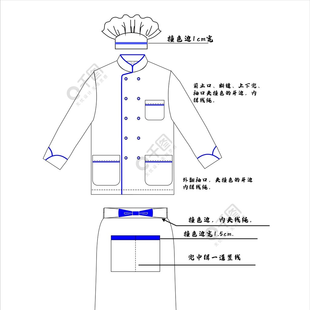 厨师服装图片手绘图图片