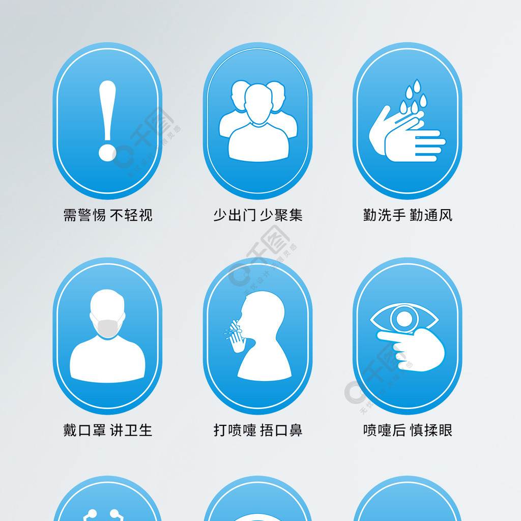 原創新冠肺炎病毒48字守則vi導視圖標