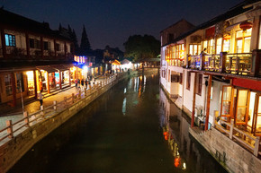 西塘古镇夜景摄影图