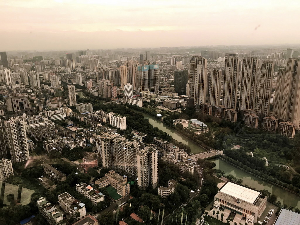 景物攝影俯瞰成都城市