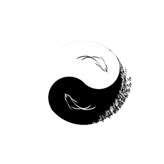 手绘太极logo黑白双鱼