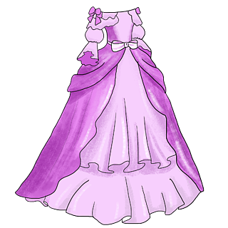 公主裙卡通手绘紫色粉色儿童女孩裙子