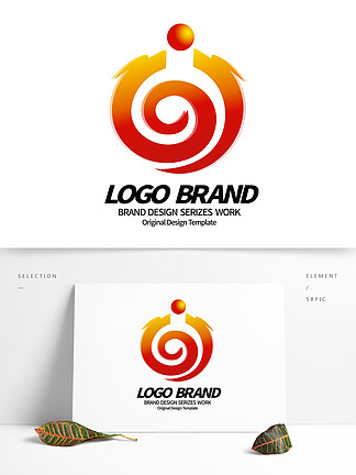 矢量创意红黄飞<i>龙</i>朝阳企业LOGO标志设计