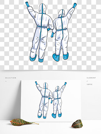 疫情医护人员绘画背面图片