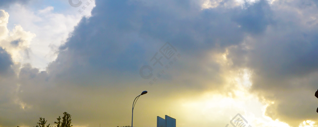 城市藍天白雲天空風景攝影