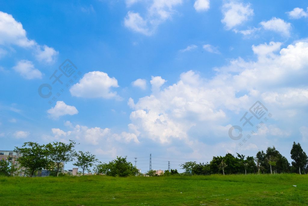 風景攝影素材藍天和草地