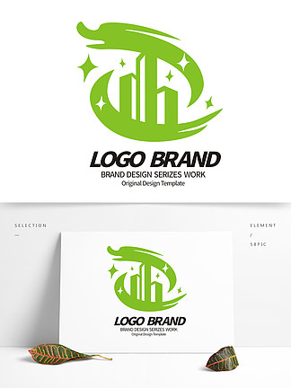 简约创意飞<i>龙</i>C字母建筑地产房产logo