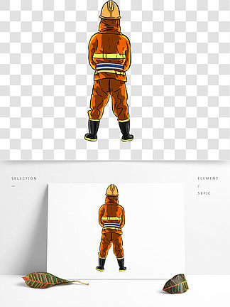 消防员背影怎么画简化图片