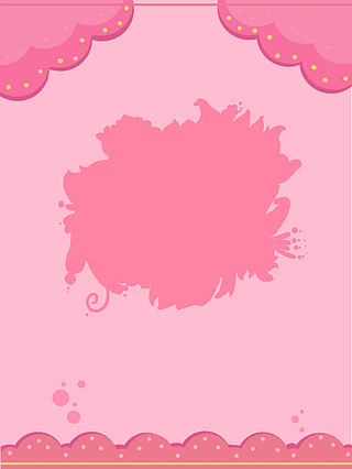 淡粉色花边半边框图片