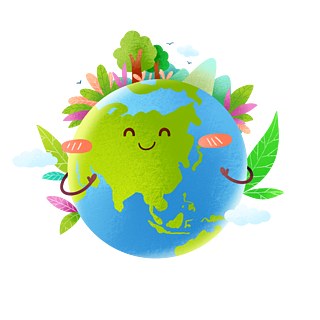可爱卡通绿色环保低碳世界地球日生态环境