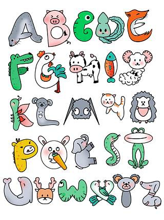 一组动物字体图片