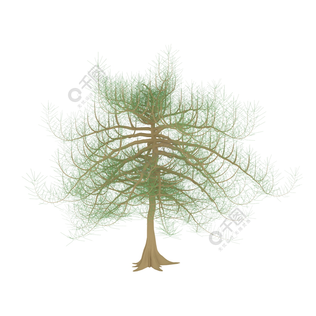 3d植物大树模型素材针叶松树背景素材