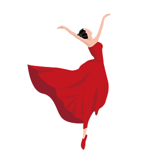 红色舞衣跳舞的舞者插画