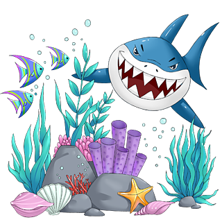 僵尸鲨鱼怎么画深海图片